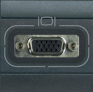 VGA socket, screw connection, 2M, LivingLight, Bticino