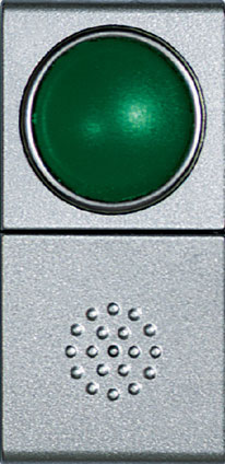Pushbutton + Lampholder(green diffuser), 1P(NO), 1M, LL, Bticino