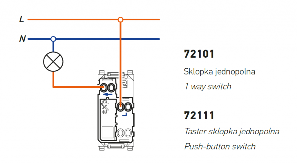 1 way switch - wiring diagram