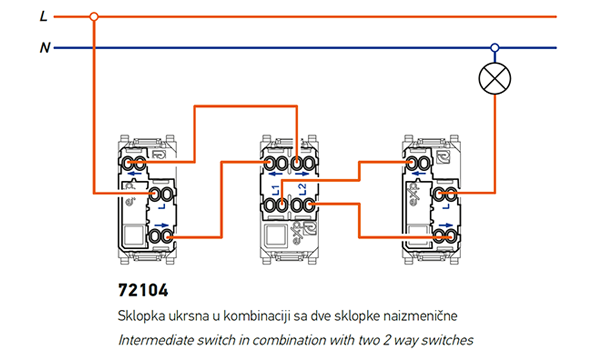 Intermediate switch - wiring diagram